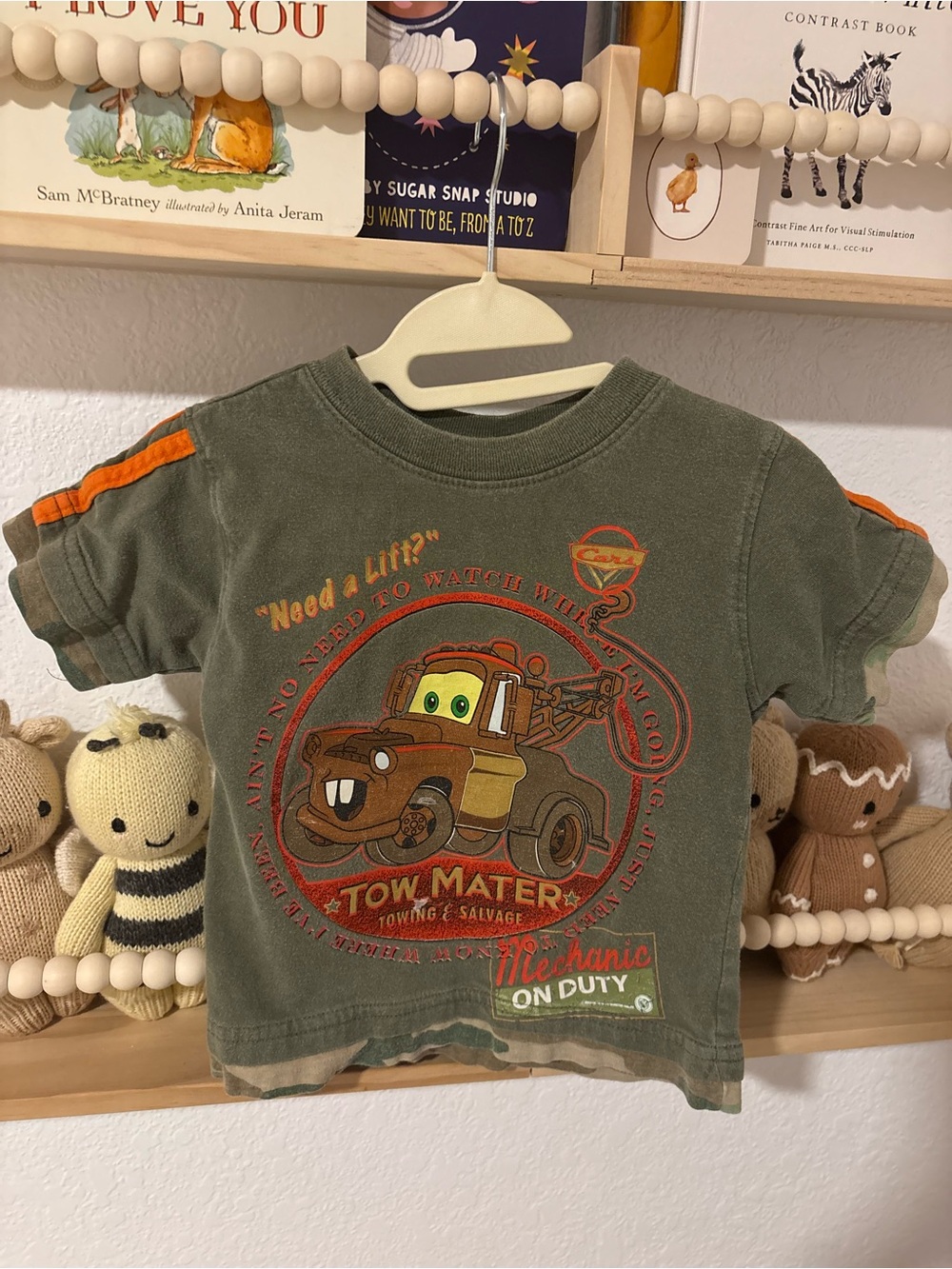 Vintage Y2K Disney Pixar Cars Tow Mater
2T Camo Layered shirt